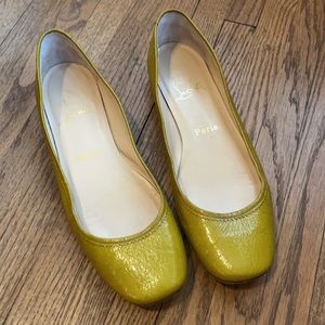 Christian Louboutin chartreuse green flats